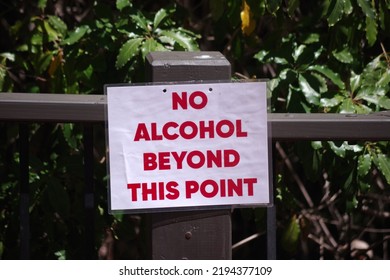 NO ALCOHOL BEYOND THIS POINT Sign At An Outdoor Event Location