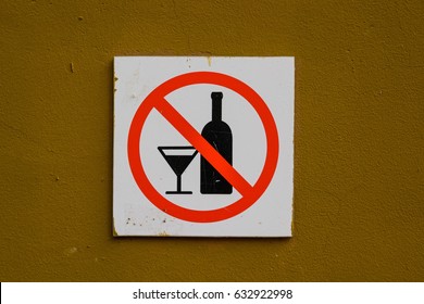 No Alcohol Sign On Wall