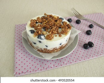 No Bake Blueberry Torte With Graham Cracker Crust, Yogurt And Crumbles