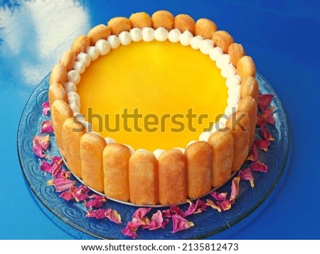 Similar – Image, Stock Photo Passion fruit and peach cake