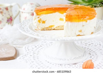 No Bake Peach Cheesecake