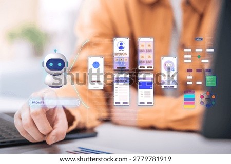 no code ,low code use agentic ai for automation in coding and design creates a ux ui interface for software development and vibe design technology.