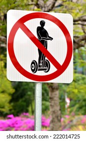 No Entrance To Drive Segway PT Sign And Symbol, Concept Photo Copyspace