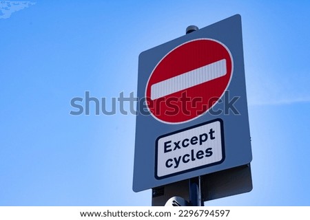 No entry but bicycles permitted sign
