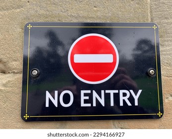 No entry sign against a black background - Shutterstock ID 2294166927