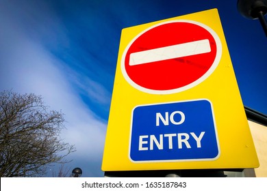 No Entry Sign Red White Blue Stock Photo 1635187843 | Shutterstock