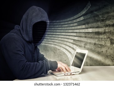 No Face Hacker And Binary Code