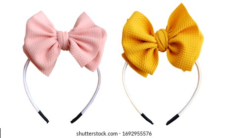 No flap bow hair with yellow and peach pastel color, so elegant and fashionable. This vintage hair band is for hair accessories headband girl.