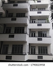 A No Frills Black And White Coloured Apartment Block