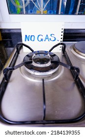 No Gas Sign On Stove, Gas Saving Concept. 