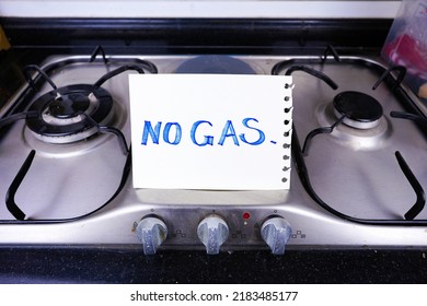 No Gas Sign On Gas Stove,gas Saving Concept.