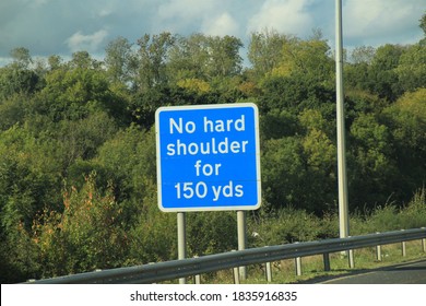 No Hard Shoulder Road Sign, Transportation Symbol, United Kingdom