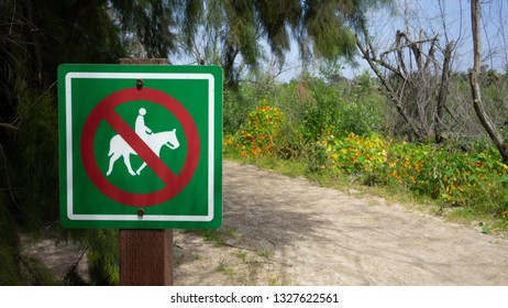 No Horseback Riding Sign - Tijuana River County Open Space Preserve