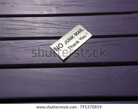 Similar – Image, Stock Photo NO JUNK MAIL Thank You no