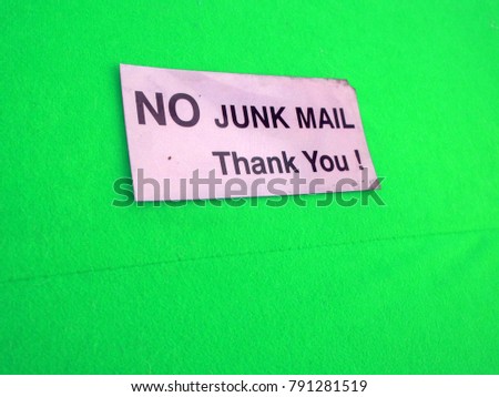 Image, Stock Photo NO JUNK MAIL Thank You no