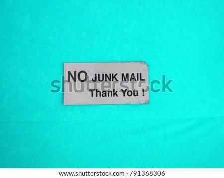 Similar – Image, Stock Photo NO JUNK MAIL Thank You no