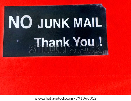 Similar – Image, Stock Photo NO JUNK MAIL Thank You no