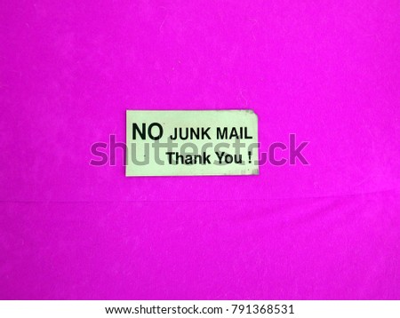 Similar – Image, Stock Photo NO JUNK MAIL Thank You no