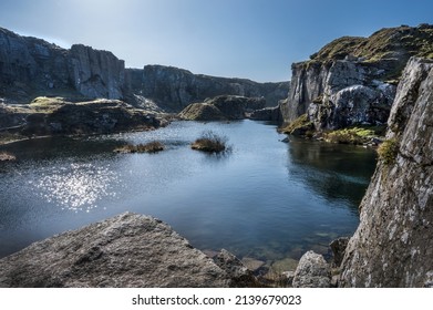 No Longer Used Foggintor Quarry On A Sunny Spring Day Left To Return To Nature