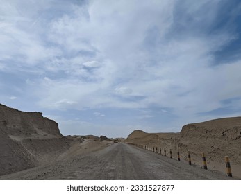 No man's land road desert dry - Shutterstock ID 2331527877