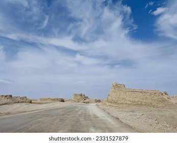 No man's land road desert dry - Shutterstock ID 2331527879