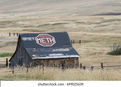 No Meth Sign On Barn