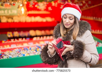 No More Money For Christmas Shopping At A Market