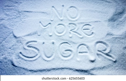 No More Sugar Sign With Sugar Background