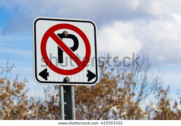 No parking left or\
right of the sign.