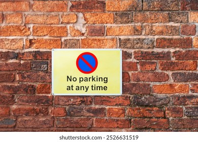 No parking sign against a brick wall - Powered by Shutterstock