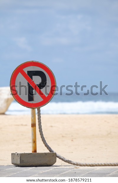 No parking sign in the\
area