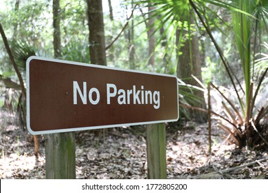 No Parking Sign At Fort McAllister State Park, Georgia.