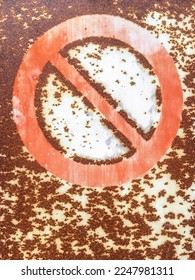 No Parking sign. Old rusty iron road sign. Concept. Background. Vintage. - Shutterstock ID 2247981311