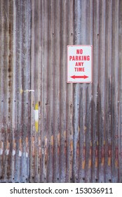 No Parking Sign On Old Wall Launceston