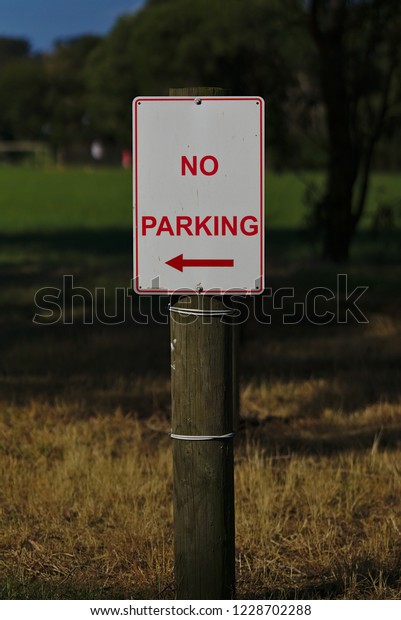No Parking Sign\
at public park in Australia
