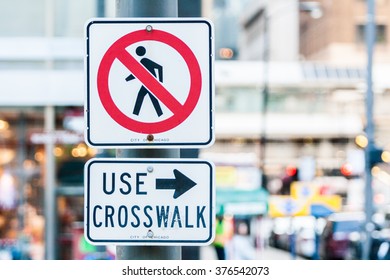 No Pedestrians Use Crosswalk