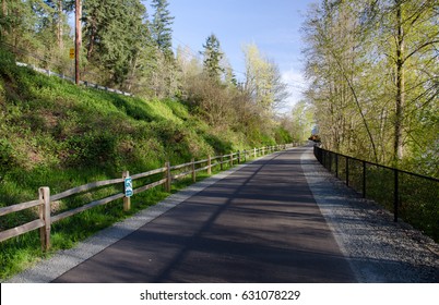 No People On Uisually Busy Sammamish Trail Near Landing, Sammamish, Seattle, Washington