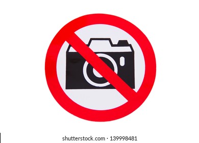 No photography allowed on white background