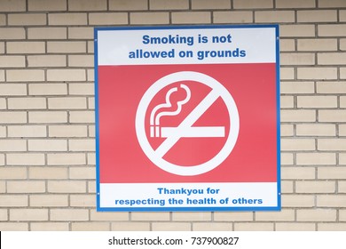 No Smoking Hospital Grounds Sign