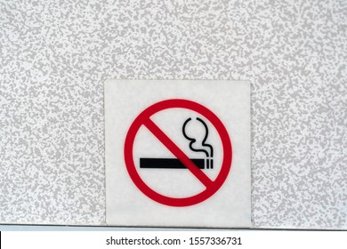 No Smoking Sign On Airplane Detail