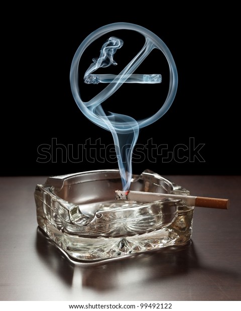 No Smoking Smoke Sign Rising Cigarette Stock Photo (Edit Now) 99492122