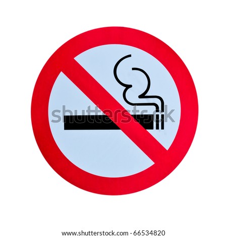 no smoking warning sign isolated on white background