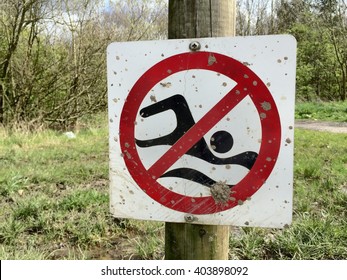 No Swimming Sign