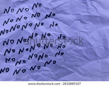 'No' text repetition pattern, many 'no' word written on paper, Handwrite 'no' word on paper 