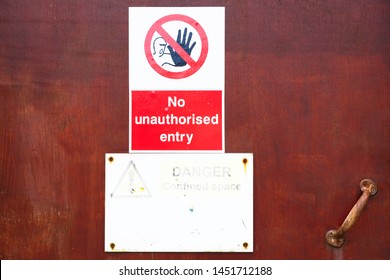 No unauthorised entry access to boiler room sign - Shutterstock ID 1451712188
