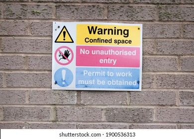 No Unauthorised Entry Confined Space Warning Sign