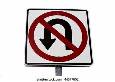REAL 24" NO U TURN SYMBOL  ROAD STREET TRAFFIC SIGN 