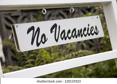 No Vacancies Sign outside Hotel