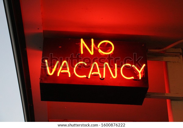 No Vacancy Hotel Sign
Red