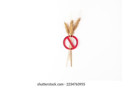 no wheat sign. Gluten Free .  Banned Wheat symbol. international day of celiac disease
